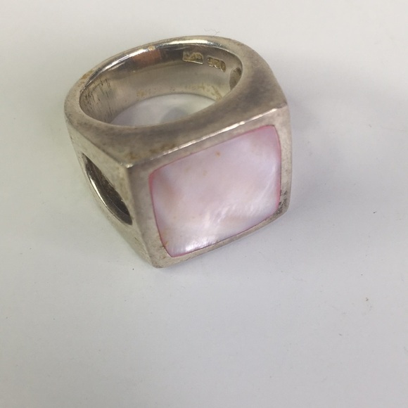 Sterling Pink Quartz Large Statement Ring Size 8 CF side Cut outs - Picture 4 of 6